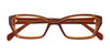 EasyClip EC293 Eyeglasses with Clip-on Sunglasses | Size 51 / Caramel & Red