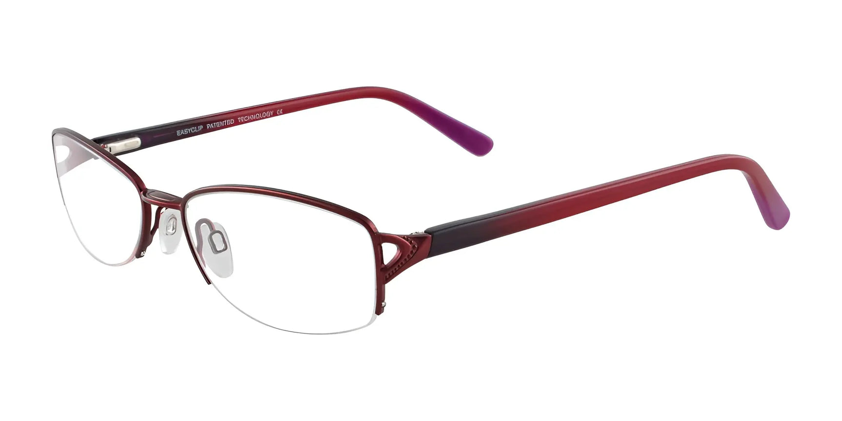 EasyClip EC294 Eyeglasses with Clip-on Sunglasses Satin Red EasyClip EC294 Eyeglasses with Clip-on Sunglasses Satin Red