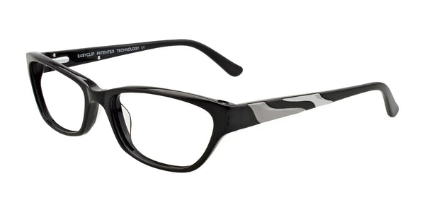 EasyClip EC324 Eyeglasses with Clip-on Sunglasses | Size 53 / Black & Silver