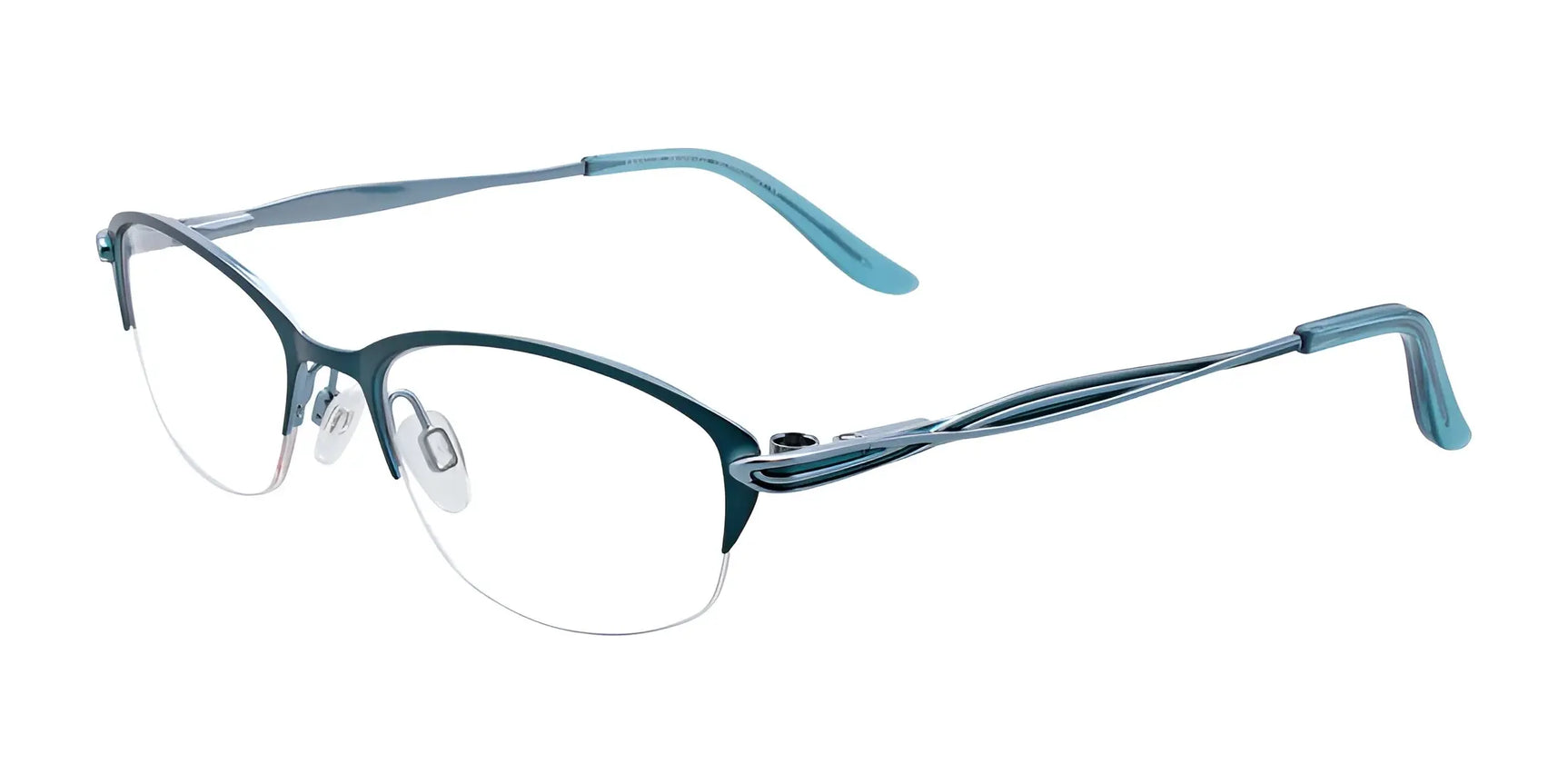EasyClip EC343 Eyeglasses with Clip-on Sunglasses Satin Teal & Silver EasyClip EC343 Eyeglasses with Clip-on Sunglasses Satin Teal & Silver