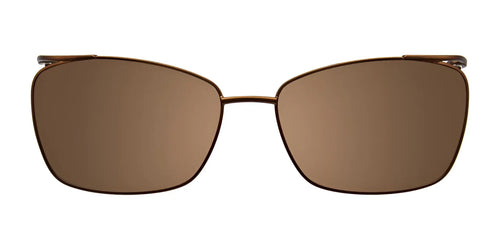 EasyClip EC375 Eyeglasses with Clip-on Sunglasses / Size 55 / Dark Brown & Pearl Cream