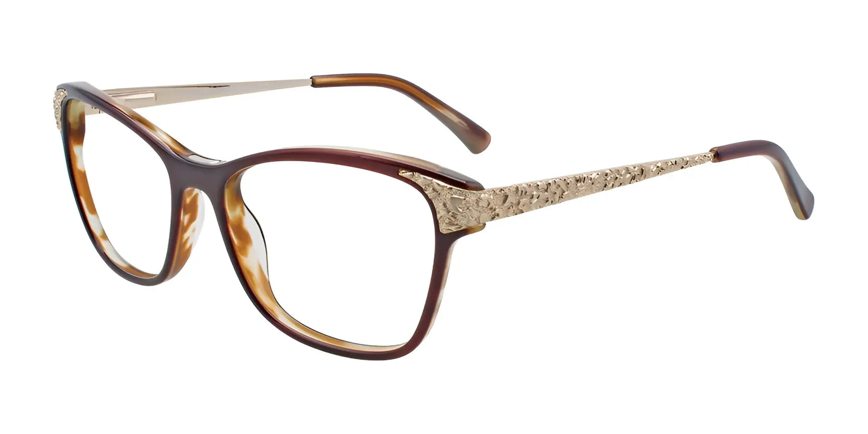 EasyClip EC376 Eyeglasses with Clip-on Sunglasses Dark Brown & Gold EasyClip EC376 Eyeglasses with Clip-on Sunglasses Dark Brown & Gold