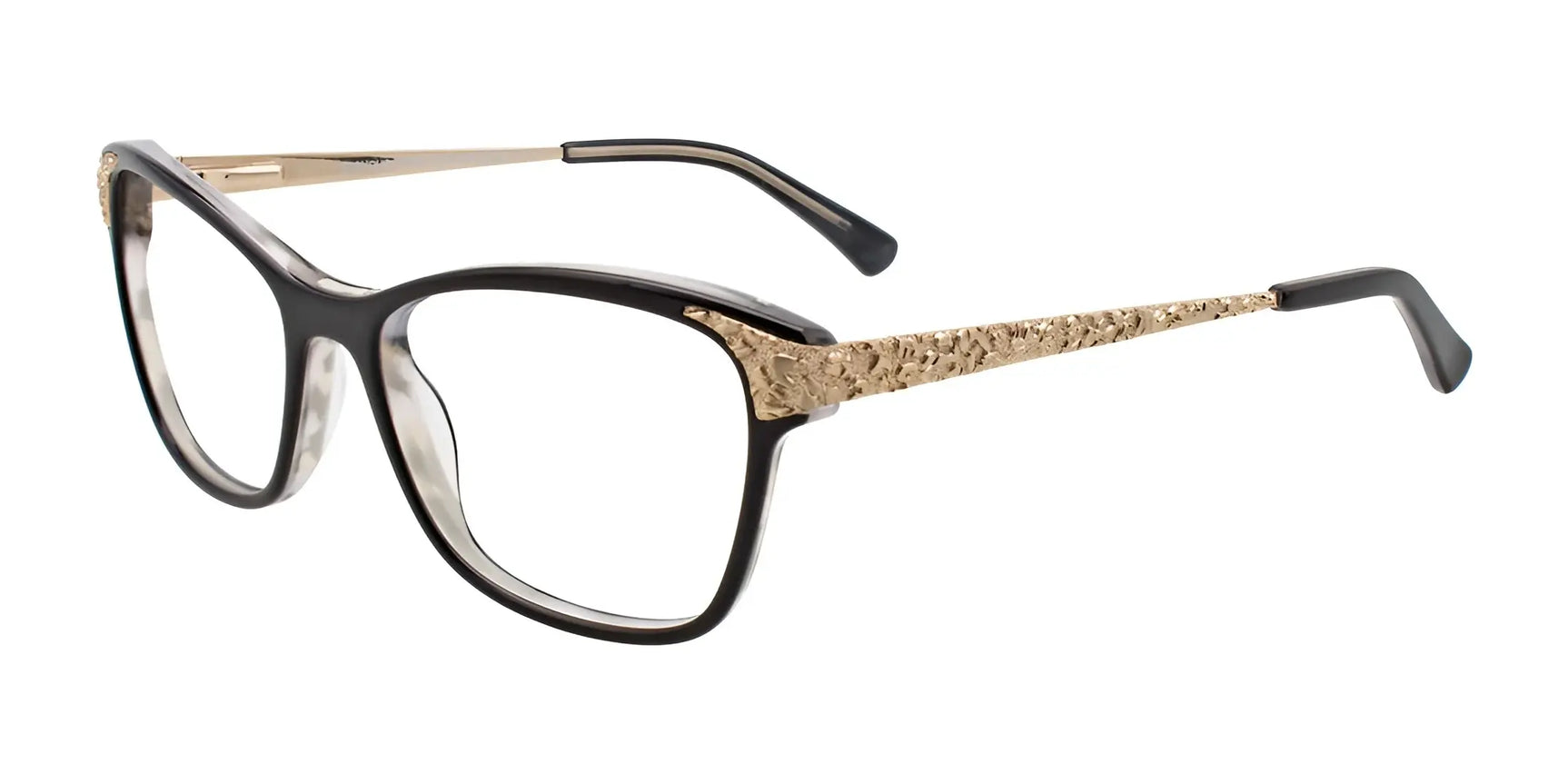 EasyClip EC376 Eyeglasses with Clip-on Sunglasses Black & Light Gold EasyClip EC376 Eyeglasses with Clip-on Sunglasses Black & Light Gold