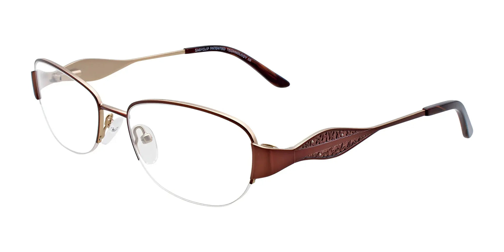 EasyClip EC391 Eyeglasses with Clip-on Sunglasses Satin Brown EasyClip EC391 Eyeglasses with Clip-on Sunglasses Satin Brown