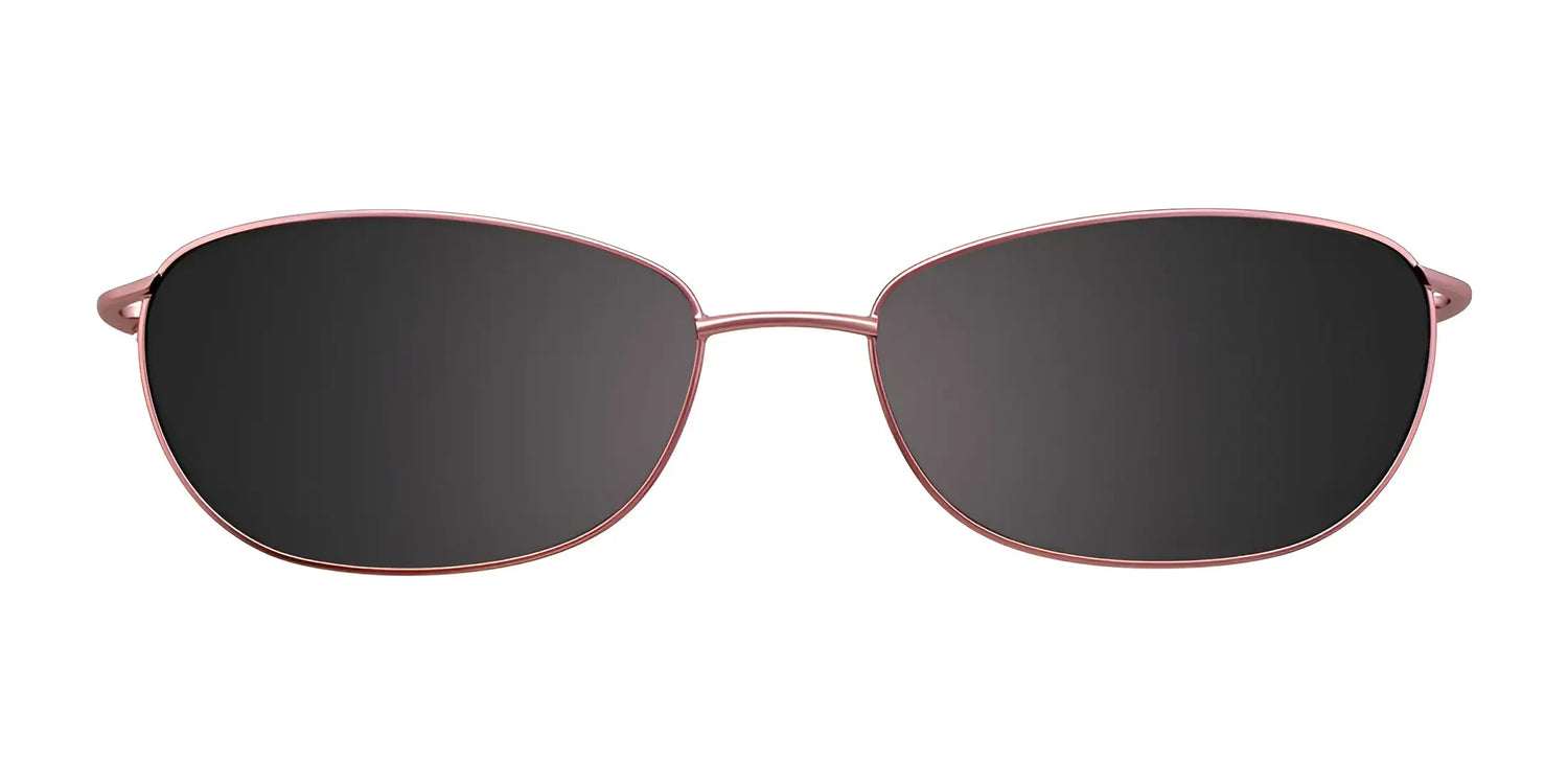 EasyClip EC391 Eyeglasses with Clip-on Sunglasses by EasyClip, size 55, feature thin rose gold metal frames and black polarized lenses for versatile style on a white background. EasyClip EC391 Eyeglasses with Clip-on Sunglasses by EasyClip, size 55, feature thin rose gold metal frames and black polarized lenses for versatile style on a white background.