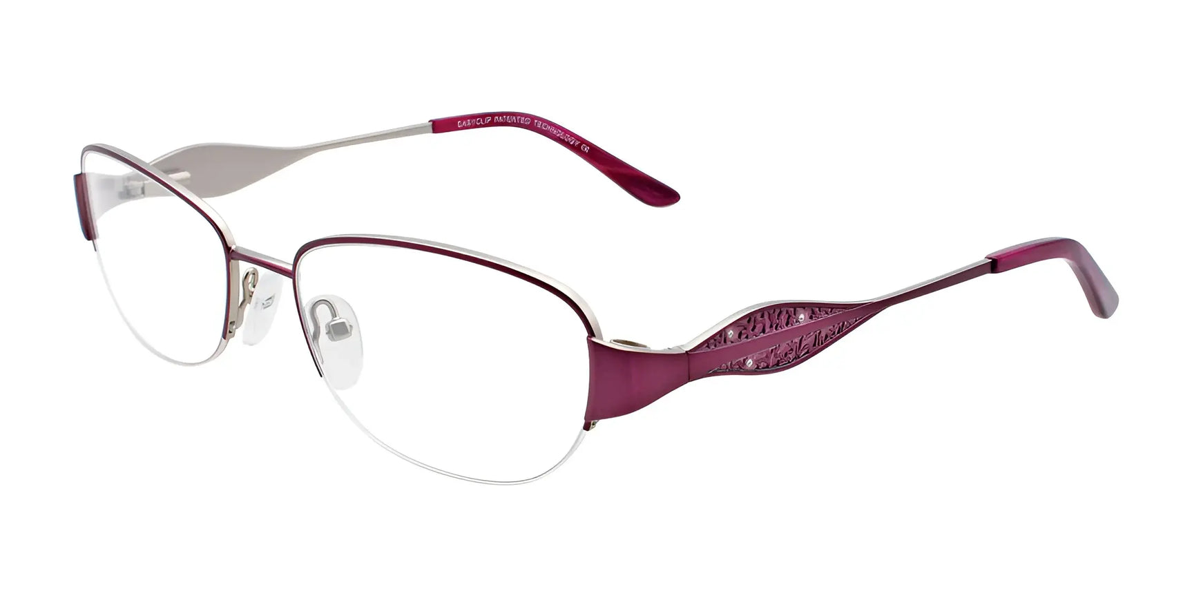 EasyClip EC391 Eyeglasses with Clip-on Sunglasses Satin Plum EasyClip EC391 Eyeglasses with Clip-on Sunglasses Satin Plum