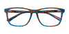 EasyClip EC397 Eyeglasses with Clip-on Sunglasses | Size 55 / Blue & Orange