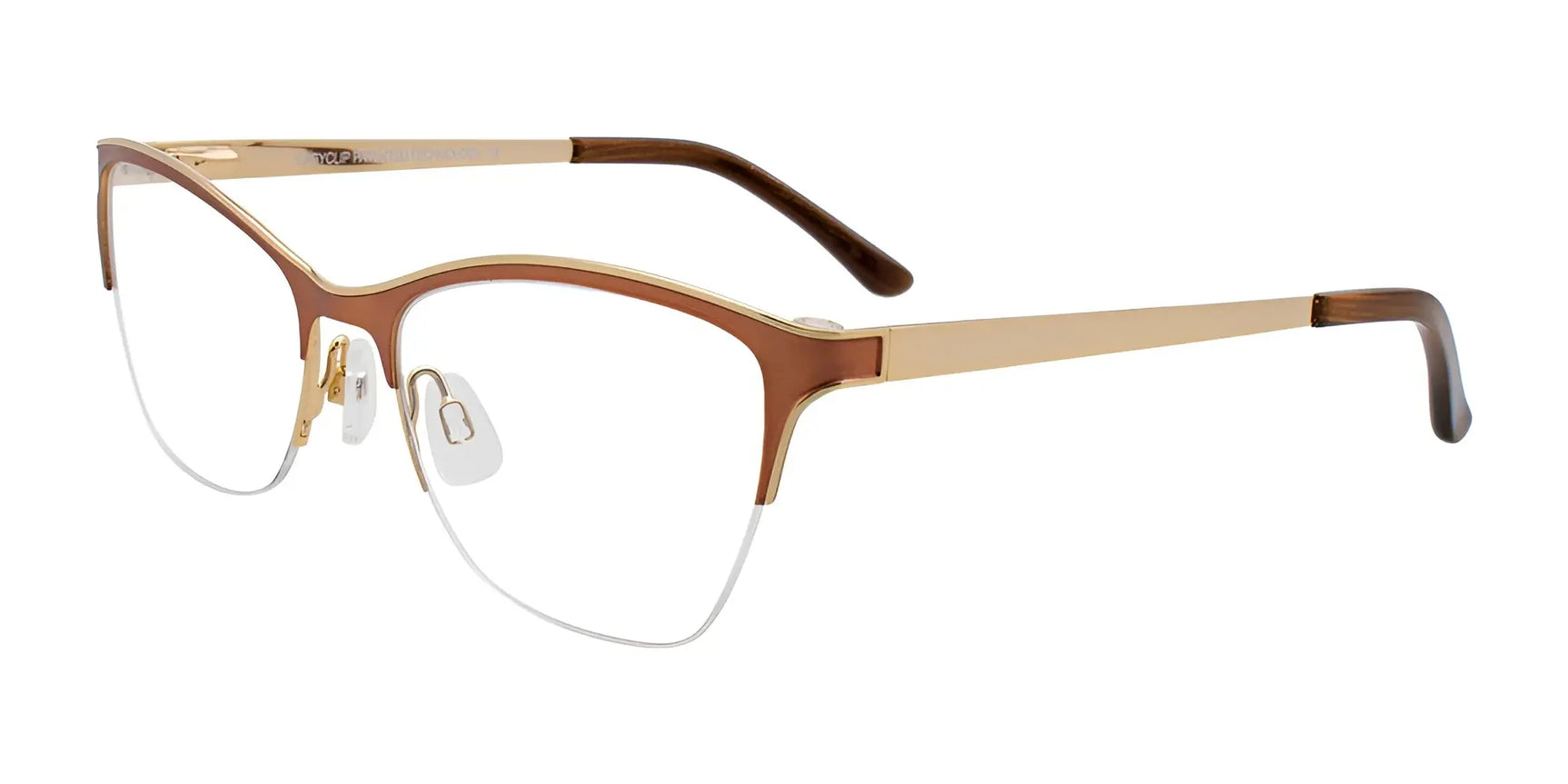 EasyClip EC407 Eyeglasses with Clip-on Sunglasses Copper & Shiny Gold EasyClip EC407 Eyeglasses with Clip-on Sunglasses Copper & Shiny Gold