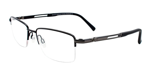 EasyClip EC408 Eyeglasses with Clip-on Sunglasses / Size 53 / Satin Black