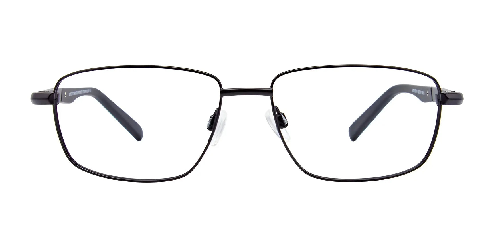 EasyClip EC411 Eyeglasses with Clip-on Sunglasses (Size 55) by EasyClip, featuring thin black rectangular frames and clear, scratch-resistant lenses, shown from the front on a white background. EasyClip EC411 Eyeglasses with Clip-on Sunglasses (Size 55) by EasyClip, featuring thin black rectangular frames and clear, scratch-resistant lenses, shown from the front on a white background.