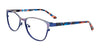 EasyClip EC414 Eyeglasses with Clip-on Sunglasses | Size 52 / Satin Dark Blue
