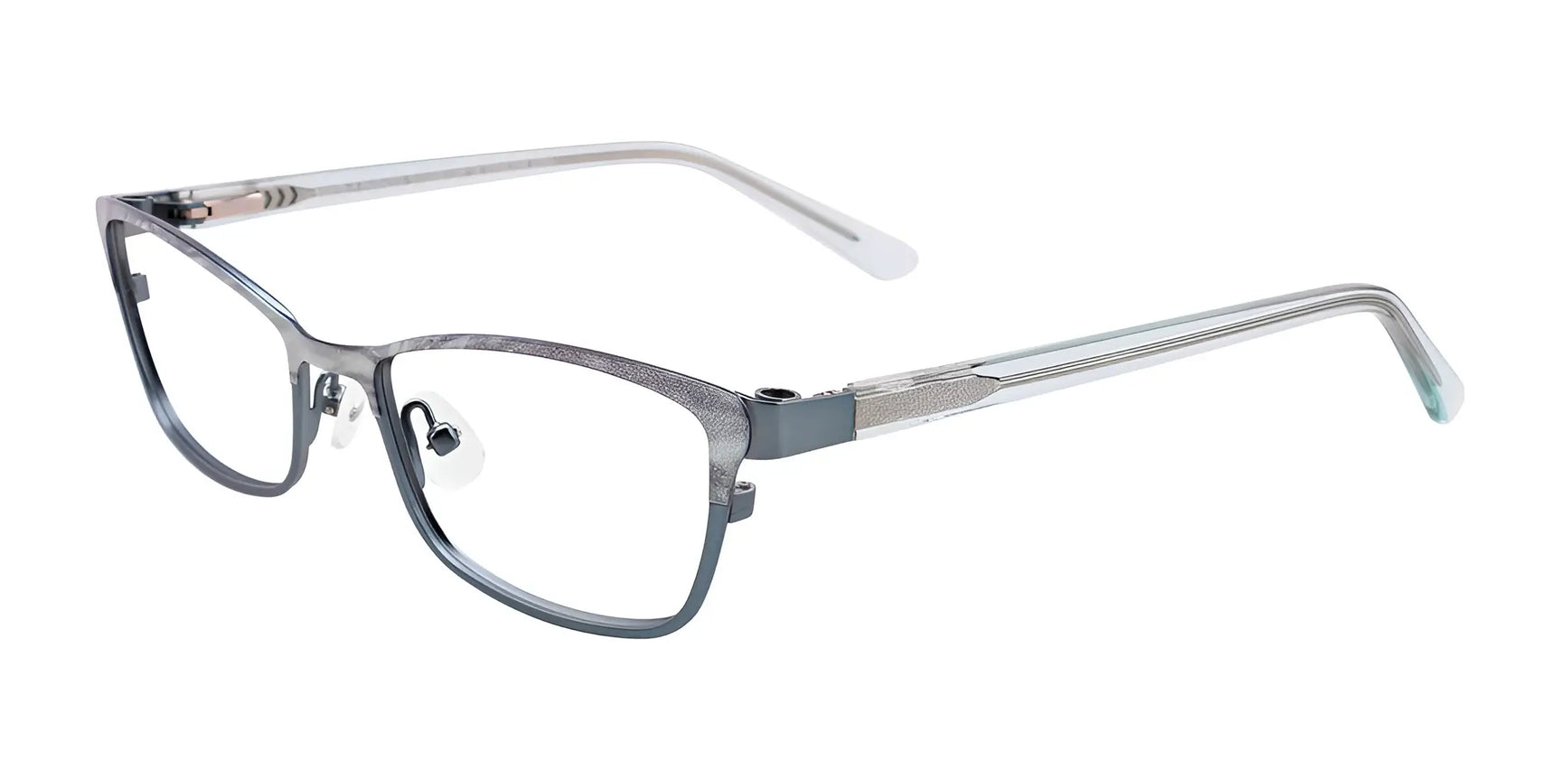 EasyClip EC415 Eyeglasses with Clip-on Sunglasses Satin Steel Green EasyClip EC415 Eyeglasses with Clip-on Sunglasses Satin Steel Green