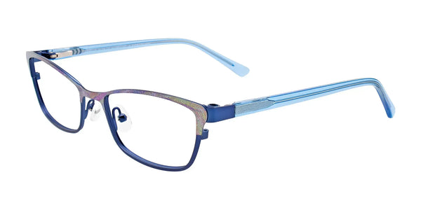 EasyClip EC415 Eyeglasses with Clip-on Sunglasses | Size 51 / Satin Dark Blue