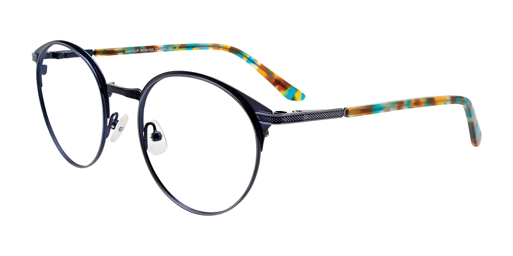 EasyClip EC422 Eyeglasses with Clip-on Sunglasses Satin Dark Blue EasyClip EC422 Eyeglasses with Clip-on Sunglasses Satin Dark Blue