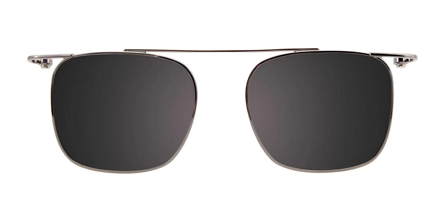 EasyClip EC423 Eyeglasses with Clip-on Sunglasses (Size 49) by EasyClip, featuring black square frames with a straight top bar and thin metal design. Easily convert your eyeglasses into sleek sun protection using the included polarized clip-on. EasyClip EC423 Eyeglasses with Clip-on Sunglasses (Size 49) by EasyClip, featuring black square frames with a straight top bar and thin metal design. Easily convert your eyeglasses into sleek sun protection using the included polarized clip-on.