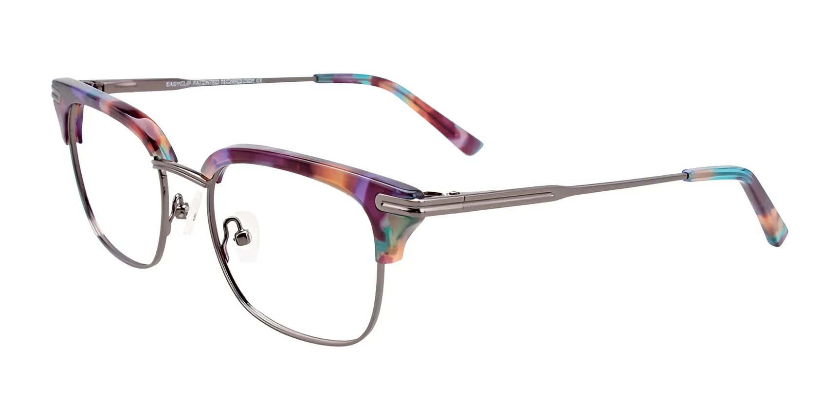 EasyClip EC423 Eyeglasses with Clip-on Sunglasses Purple Marbled & Gunmetal EasyClip EC423 Eyeglasses with Clip-on Sunglasses Purple Marbled & Gunmetal