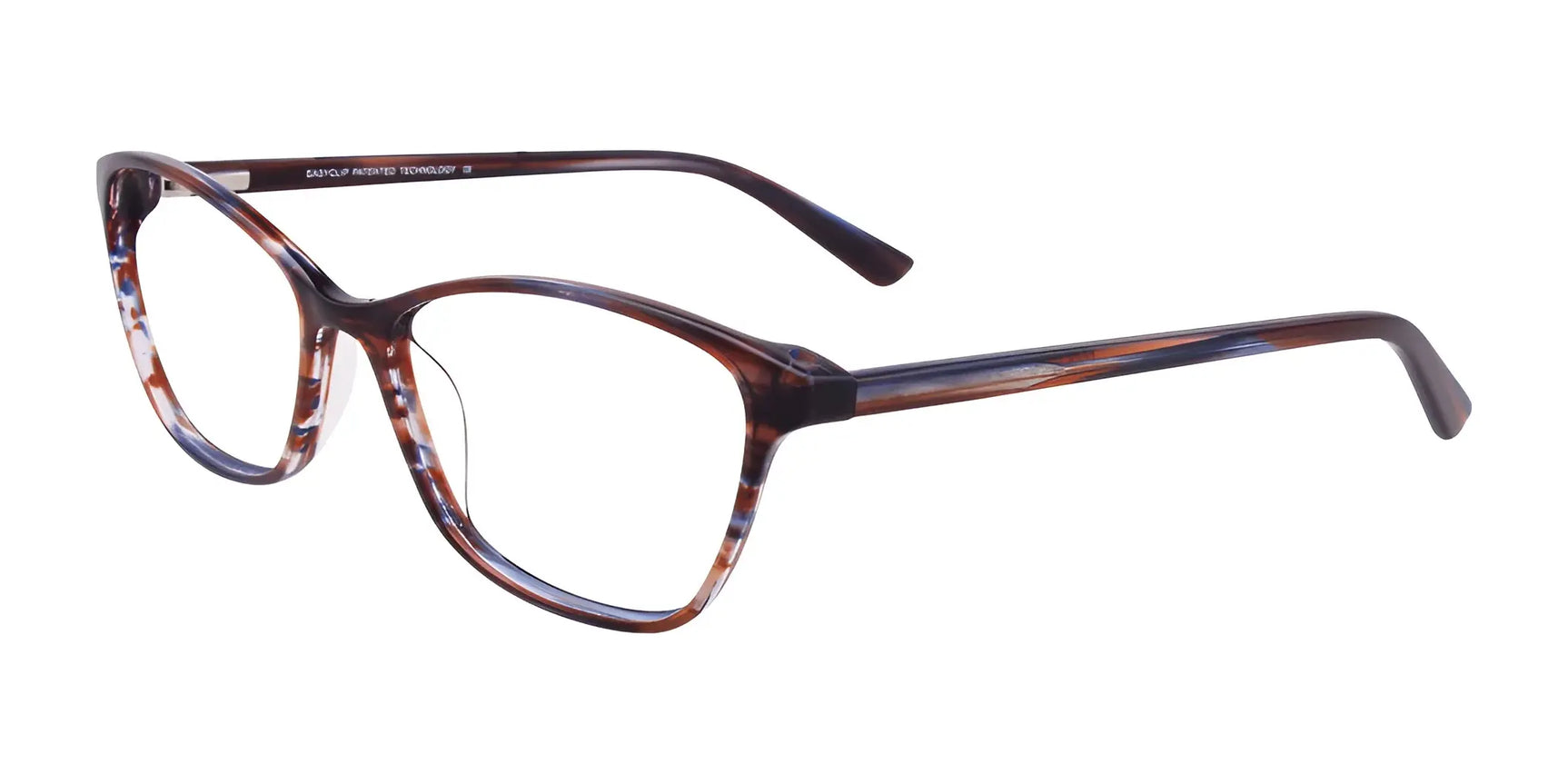 EasyClip EC428 Eyeglasses with Clip-on Sunglasses Dark Brown & Blue Marbled EasyClip EC428 Eyeglasses with Clip-on Sunglasses Dark Brown & Blue Marbled