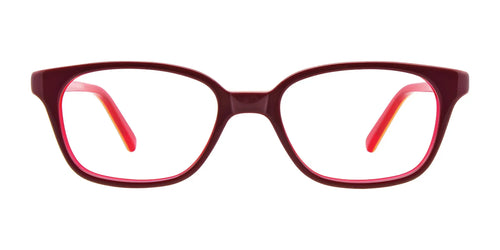 EasyClip EC430 Eyeglasses / Size 46 / Burgundy & Yellow & Red