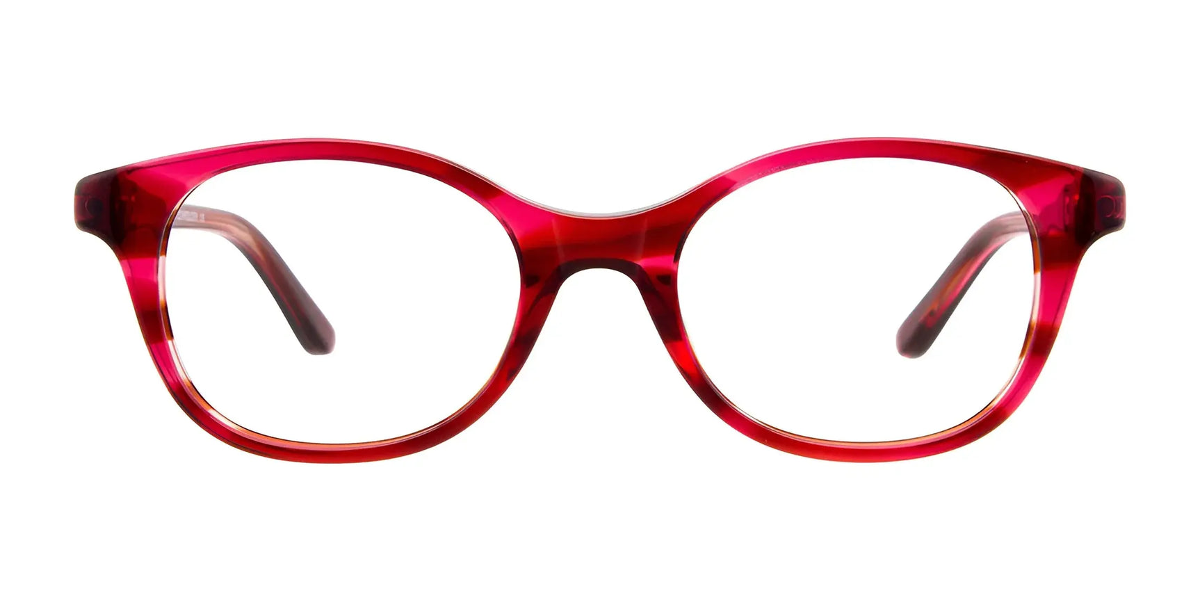 EasyClip EC433 Eyeglasses by EasyClip feature red plastic round frames, size 44, prescription ready for your convenience and shown on a white background. EasyClip EC433 Eyeglasses by EasyClip feature red plastic round frames, size 44, prescription ready for your convenience and shown on a white background.