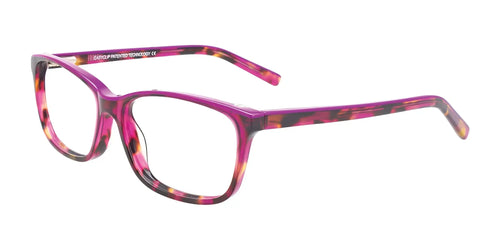 EasyClip EC449 Eyeglasses with Clip-on Sunglasses / Size 52 / Purple & Amber