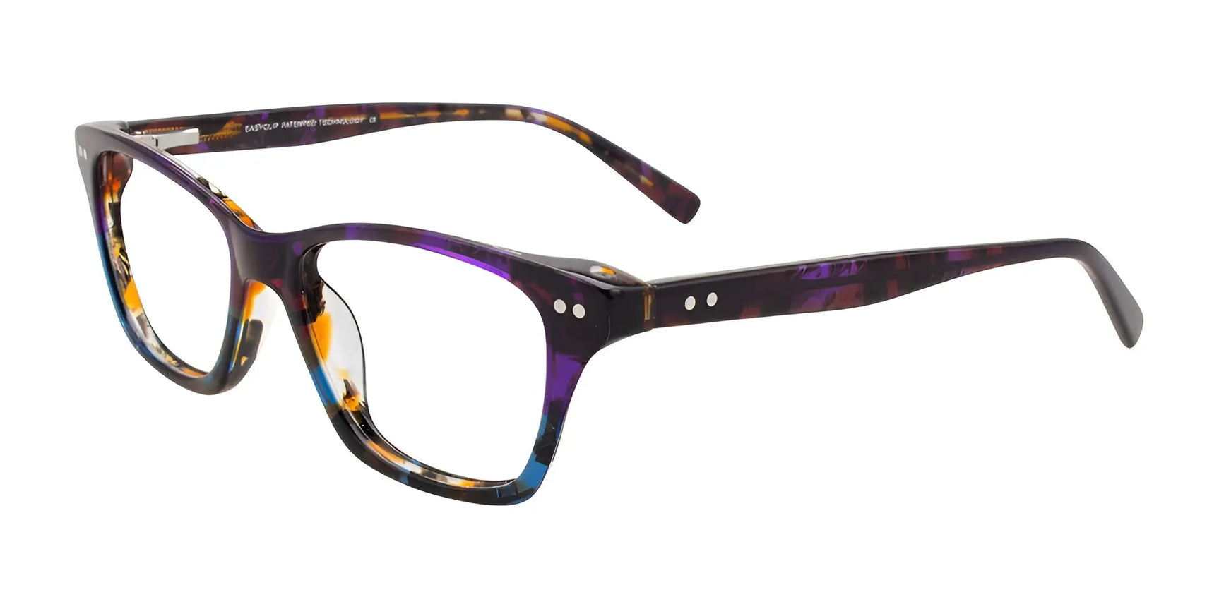 EasyClip EC453 Eyeglasses with Clip-on Sunglasses Violet & Amber & Blue EasyClip EC453 Eyeglasses with Clip-on Sunglasses Violet & Amber & Blue