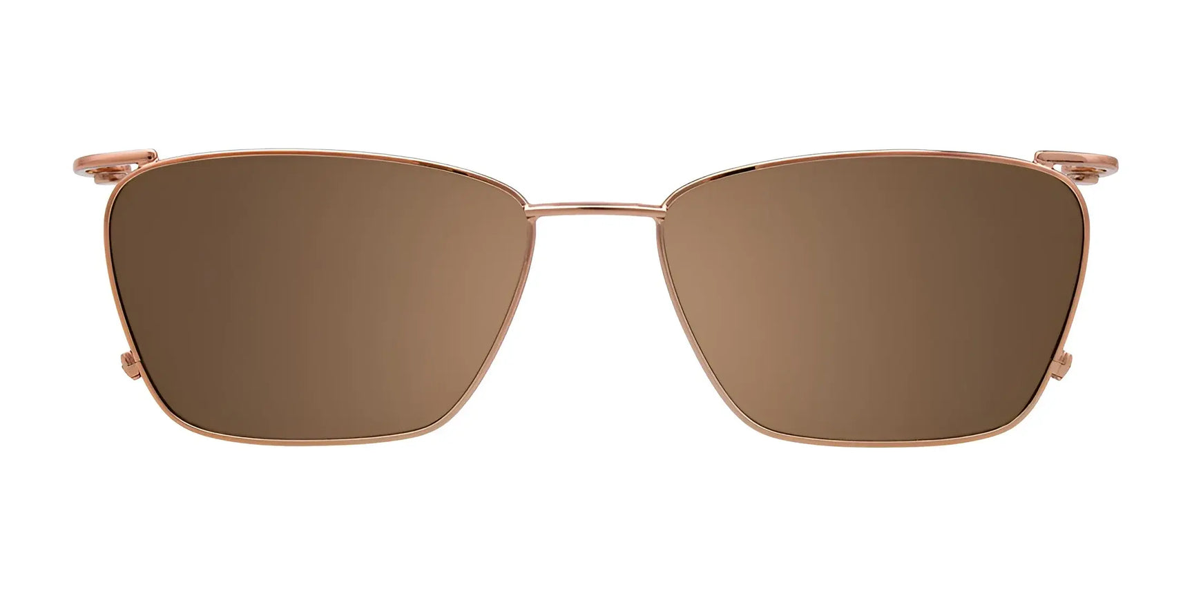 EasyClip EC455 Eyeglasses with Clip-on Sunglasses (Size 53) by EasyClip feature brown square lenses and thin gold metal frames for sleek style and UV protection, shown on a white background. EasyClip EC455 Eyeglasses with Clip-on Sunglasses (Size 53) by EasyClip feature brown square lenses and thin gold metal frames for sleek style and UV protection, shown on a white background.