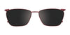 EasyClip EC455 Eyeglasses with Clip-on Sunglasses | Size 53 / Satin Burgundy & Grey
