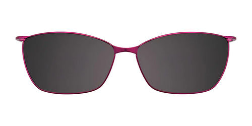 EasyClip EC458 Eyeglasses with Clip-on Sunglasses / Size 52 / Plum & Dark Brown
