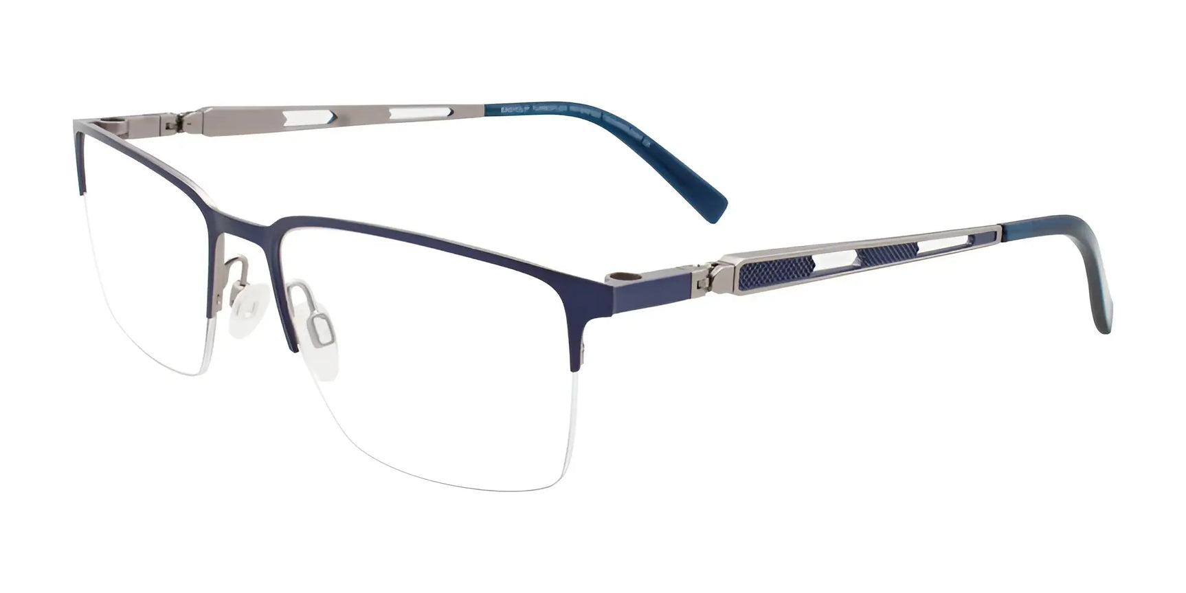 EasyClip EC459 Eyeglasses with Clip-on Sunglasses Matt Blue & Steel EasyClip EC459 Eyeglasses with Clip-on Sunglasses Matt Blue & Steel