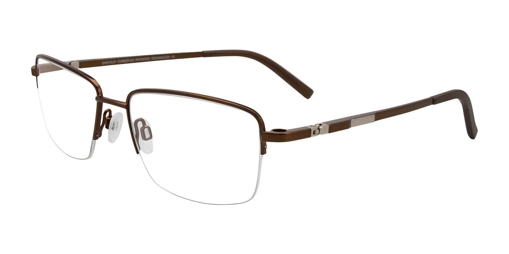 EasyClip EC465 Eyeglasses with Clip-on Sunglasses Satin Golden Brown & Steel EasyClip EC465 Eyeglasses with Clip-on Sunglasses Satin Golden Brown & Steel