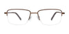 EasyClip EC465 Eyeglasses with Clip-on Sunglasses | Size 54 / Satin Golden Brown & Steel