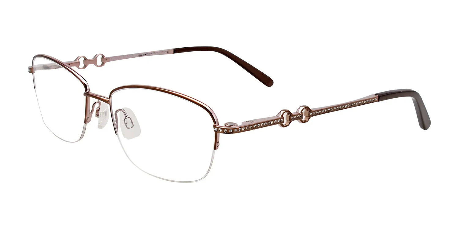 EasyClip EC469 Eyeglasses with Clip-on Sunglasses Shiny Brown & Light Gold EasyClip EC469 Eyeglasses with Clip-on Sunglasses Shiny Brown & Light Gold