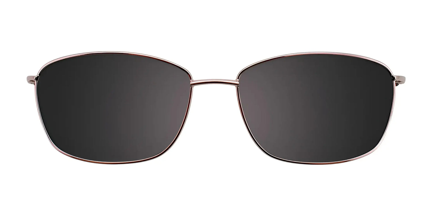 EasyClip EC469 Eyeglasses with Clip-on Sunglasses, size 53, by EasyClip, feature a black rectangular design with thin metal frames on a white background. EasyClip EC469 Eyeglasses with Clip-on Sunglasses, size 53, by EasyClip, feature a black rectangular design with thin metal frames on a white background.