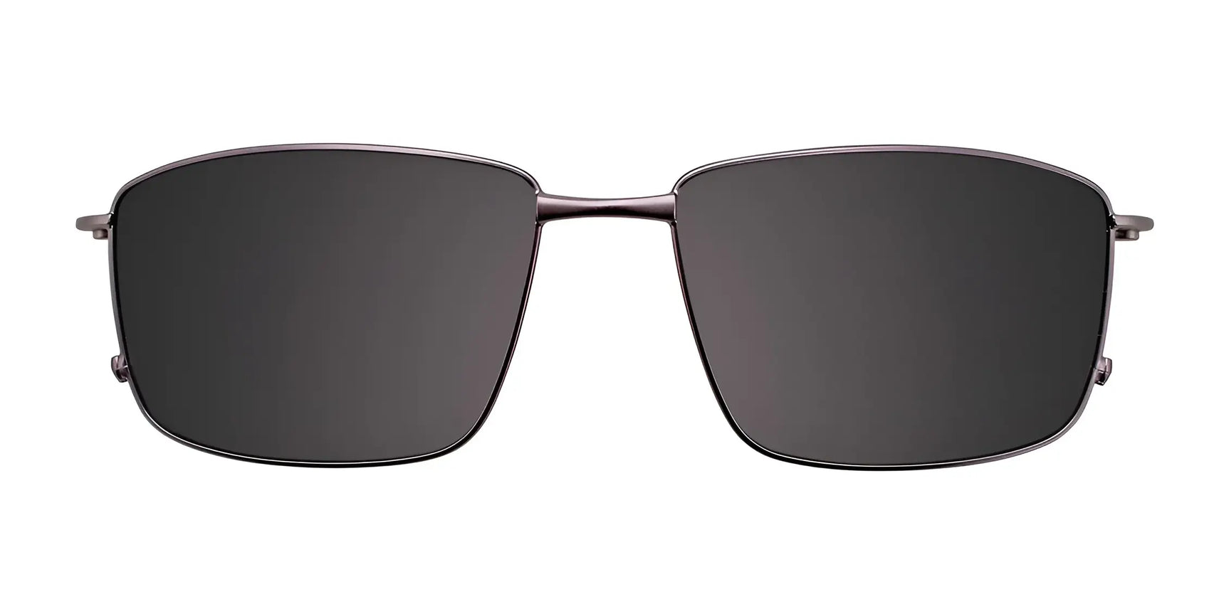 Front view of EasyClip EC470 Eyeglasses with Clip-on Sunglasses by EasyClip, size 57. Rectangular black frames with thin metal design and dark polarized clip-on lenses for versatile style. Front view of EasyClip EC470 Eyeglasses with Clip-on Sunglasses by EasyClip, size 57. Rectangular black frames with thin metal design and dark polarized clip-on lenses for versatile style.