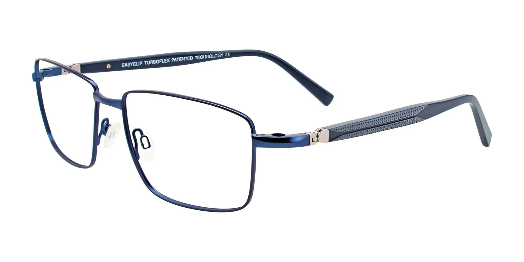 EasyClip EC470 Eyeglasses with Clip-on Sunglasses Satin Dark Blue EasyClip EC470 Eyeglasses with Clip-on Sunglasses Satin Dark Blue