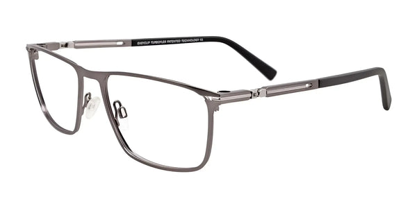 EasyClip EC476 Eyeglasses with Clip-on Sunglasses | Size 55 / Satin Black & Blue
