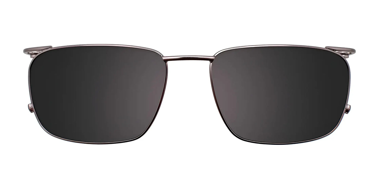 EasyClip EC476 Eyeglasses with Clip-on Sunglasses | Size 55 feature a rectangular black design and thin metal frames, shown front view against a white background, and include a polarized clip-on for added versatility. EasyClip EC476 Eyeglasses with Clip-on Sunglasses | Size 55 feature a rectangular black design and thin metal frames, shown front view against a white background, and include a polarized clip-on for added versatility.