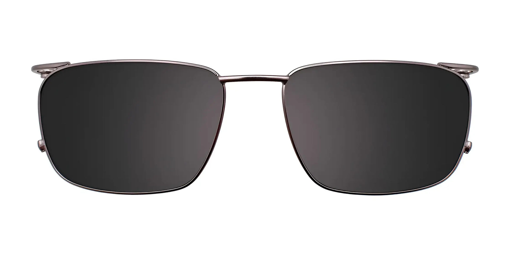 EasyClip EC476 Eyeglasses with Clip-on Sunglasses | Size 55 feature a rectangular black design and thin metal frames, shown front view against a white background, and include a polarized clip-on for added versatility. EasyClip EC476 Eyeglasses with Clip-on Sunglasses | Size 55 feature a rectangular black design and thin metal frames, shown front view against a white background, and include a polarized clip-on for added versatility.