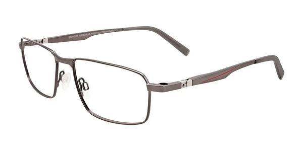 EasyClip EC477 Eyeglasses with Clip-on Sunglasses | Size 54 / Satin Dark Grey