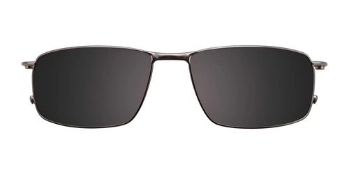 EasyClip EC477 Eyeglasses with Clip-on Sunglasses / Size 54 / Satin Dark Grey