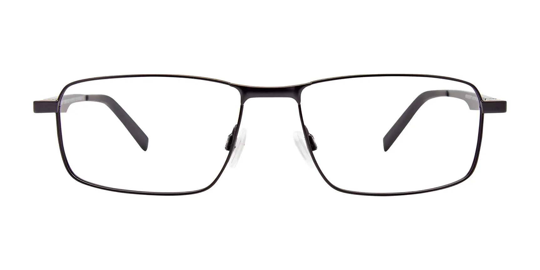 EasyClip EC477 Eyeglasses with Clip-on Sunglasses by EasyClip, size 54, feature a black rectangular thin metal frame and clear lenses. Prescription ready and come with a polarized clip-on for versatile wear. EasyClip EC477 Eyeglasses with Clip-on Sunglasses by EasyClip, size 54, feature a black rectangular thin metal frame and clear lenses. Prescription ready and come with a polarized clip-on for versatile wear.