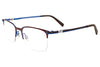 EasyClip EC481 Eyeglasses | Size 51 / Matte Dark Brown & Blue