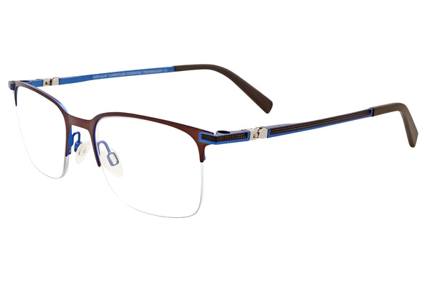 EasyClip EC481 Eyeglasses | Size 51 / Matte Dark Brown & Blue