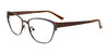 EasyClip EC482 Eyeglasses with Clip-on Sunglasses | Size 53 / Satin Brown & Blue & Red & Orange