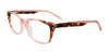 EasyClip EC483 Eyeglasses with Clip-on Sunglasses | Size 53 / Pink Crystal & Brown Marbled