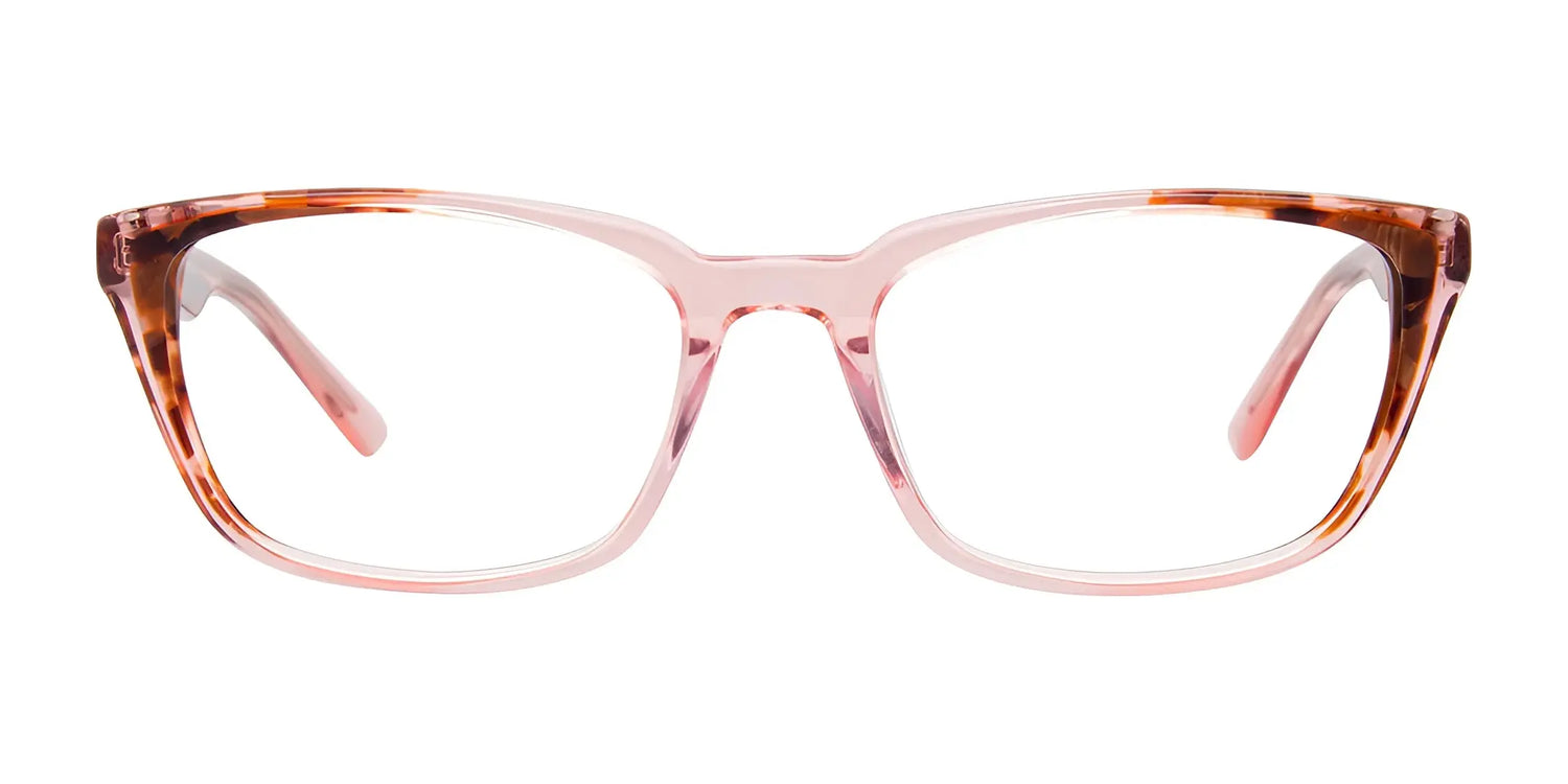EasyClip EC483 Eyeglasses with Clip-on Sunglasses | Size 53 by EasyClip shown in pink and brown tortoiseshell cat-eye style with clear lenses on a white background, featuring clip-on sunglasses for versatile use. EasyClip EC483 Eyeglasses with Clip-on Sunglasses | Size 53 by EasyClip shown in pink and brown tortoiseshell cat-eye style with clear lenses on a white background, featuring clip-on sunglasses for versatile use.