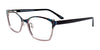EasyClip EC484 Eyeglasses with Clip-on Sunglasses | Size 52 / Blue Pattern & Silver
