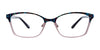 EasyClip EC484 Eyeglasses with Clip-on Sunglasses | Size 52 / Blue Pattern & Silver