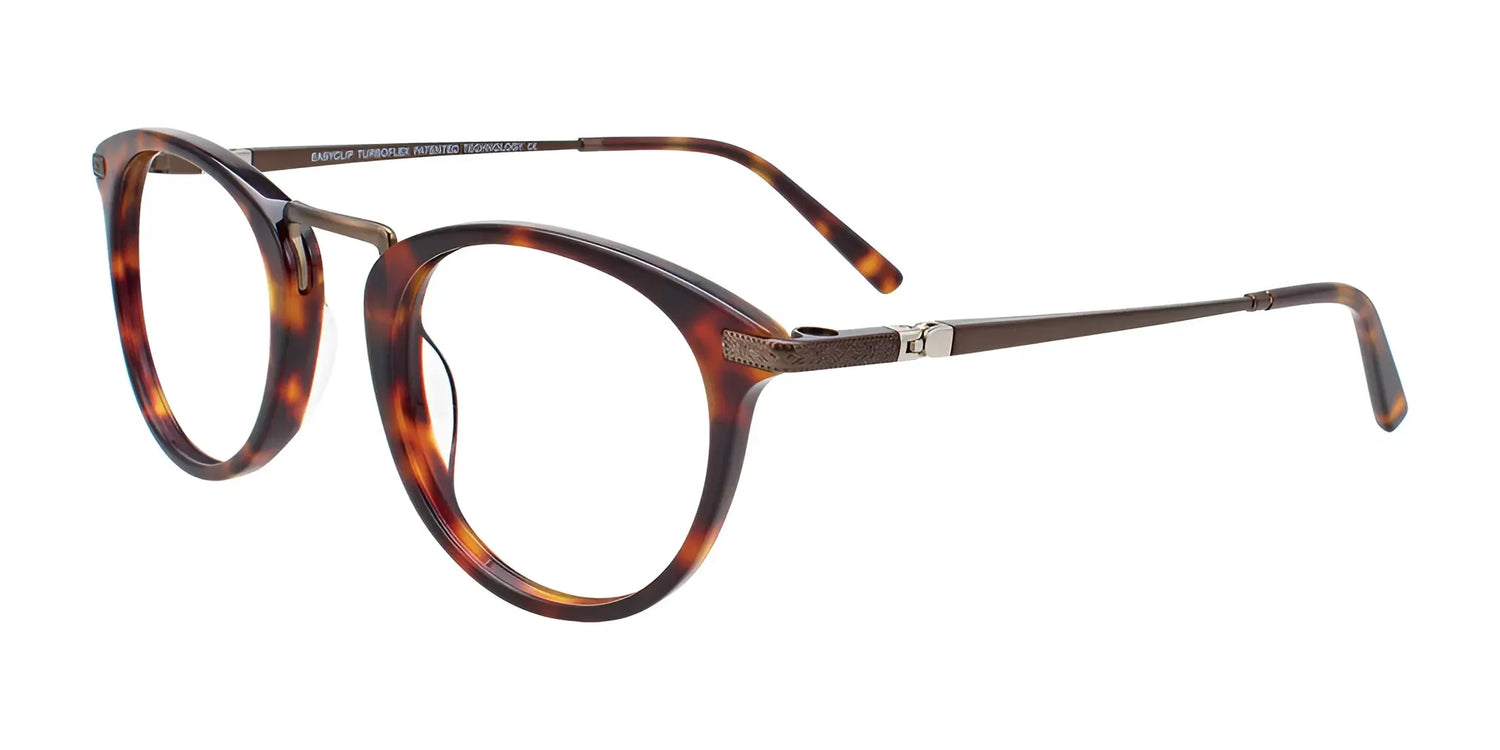 EasyClip EC485 Eyeglasses with Clip-on Sunglasses Demi Brown & Dark Golden Brown EasyClip EC485 Eyeglasses with Clip-on Sunglasses Demi Brown & Dark Golden Brown