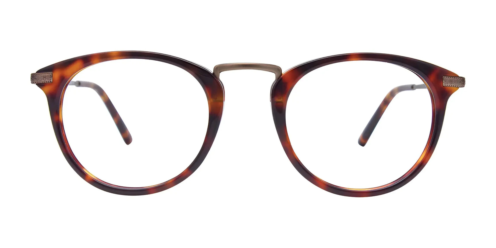 EasyClip EC485 Eyeglasses with Clip-on Sunglasses | Size 49 by EasyClip. Round tortoiseshell frames with a thin metal bridge, shown on a white background. Includes clip-on polarized sunglasses for easy transitions. EasyClip EC485 Eyeglasses with Clip-on Sunglasses | Size 49 by EasyClip. Round tortoiseshell frames with a thin metal bridge, shown on a white background. Includes clip-on polarized sunglasses for easy transitions.